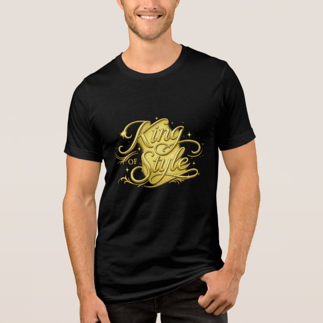 King of Style Luxury Gold Men's T-Shirt Tri-Blend Shirt (Front)