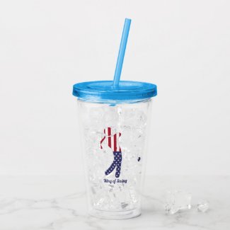 King of Swing | American Flag Golf Player Acrylic Tumbler