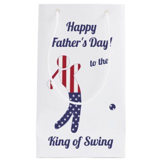 King of Swing | American Flag Golfer Father's Day Small Gift Bag