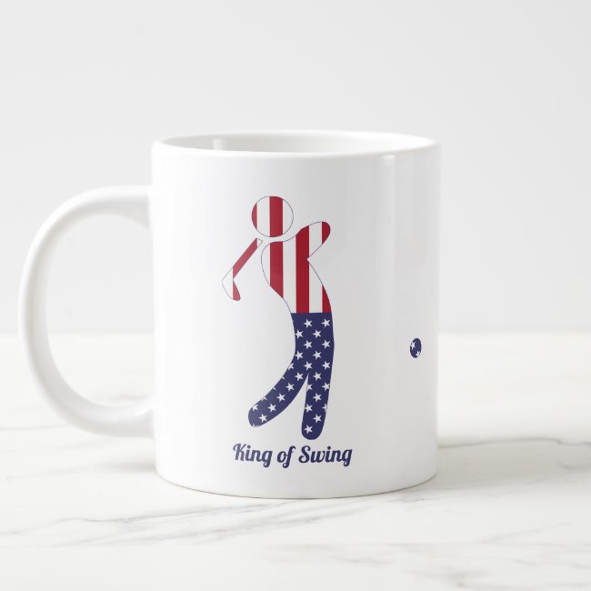 King of Swing | American Flag Golfer Silhouette