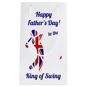 King of Swing- Union Jack Flag Golfer Father's Day Small Gift Bag