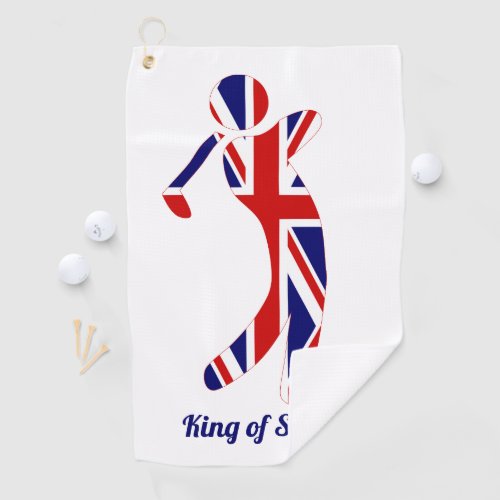 King of Swing  Union Jack Golf Player Golf Towel