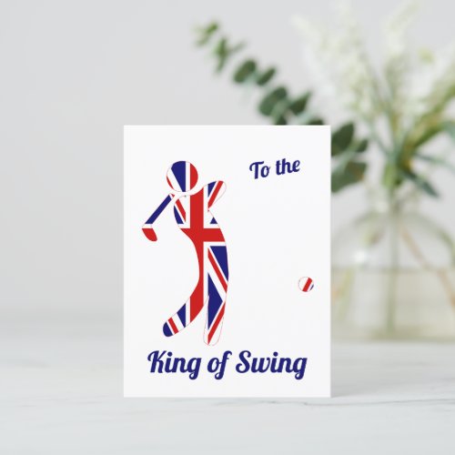 King of Swing  Union Jack Golfer  Fathers Day Postcard