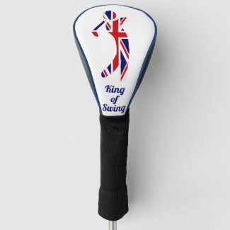 King of Swing | Union Jack Golfer Silhouette Golf Head Cover