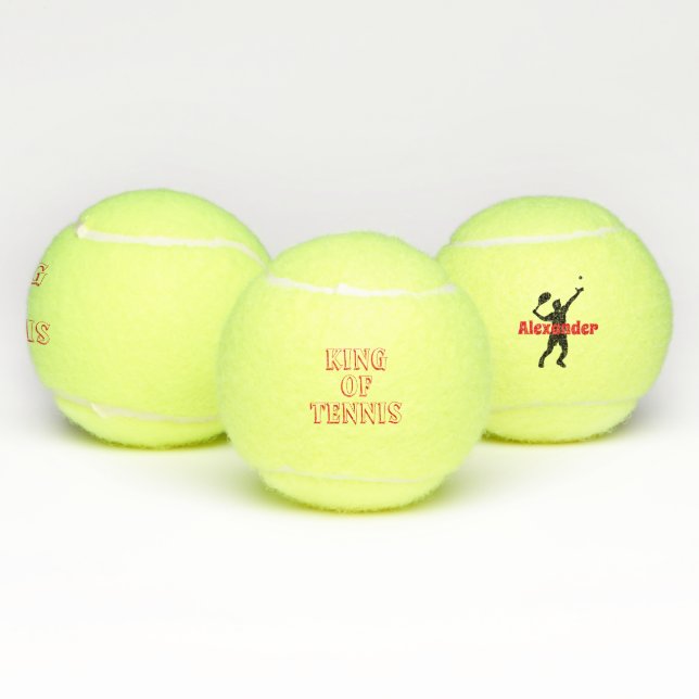 King of tennis personalized  tennis balls (Multi)