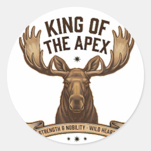 King of the Apex - Vintage American Moose Classic Round Sticker