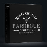 King Of The Barbeque Cookbook | Custom Name Black 3 Ring Binder<br><div class="desc">King of the barbeque cookbook custom name black 3 ring binder. The design is lettered in modern typography and the template is set up for you to add your custom text and name.</div>
