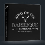 King Of The Barbeque Cookbook | Custom Name Black 3 Ring Binder<br><div class="desc">King of the barbeque cookbook custom name black 3 ring binder. The design is lettered in modern typography and the template is set up for you to add your custom text and name.</div>