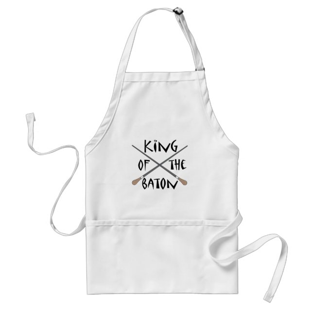 King of the Baton Conductor Gift Adult Apron (Front)