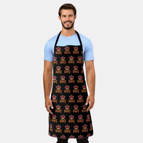 King Of The BBQ Crown Foodie Dad For Men Apron