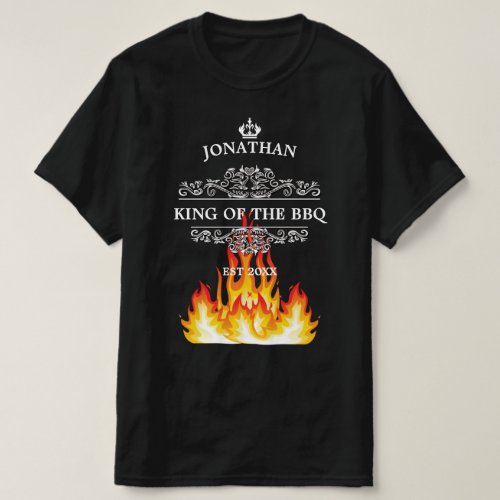 King of The BBQ Funny Quote Custom Name Vintage T_Shirt