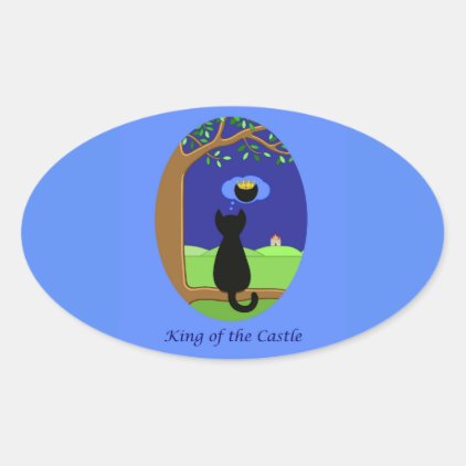 King of the Castle Oval Sticker