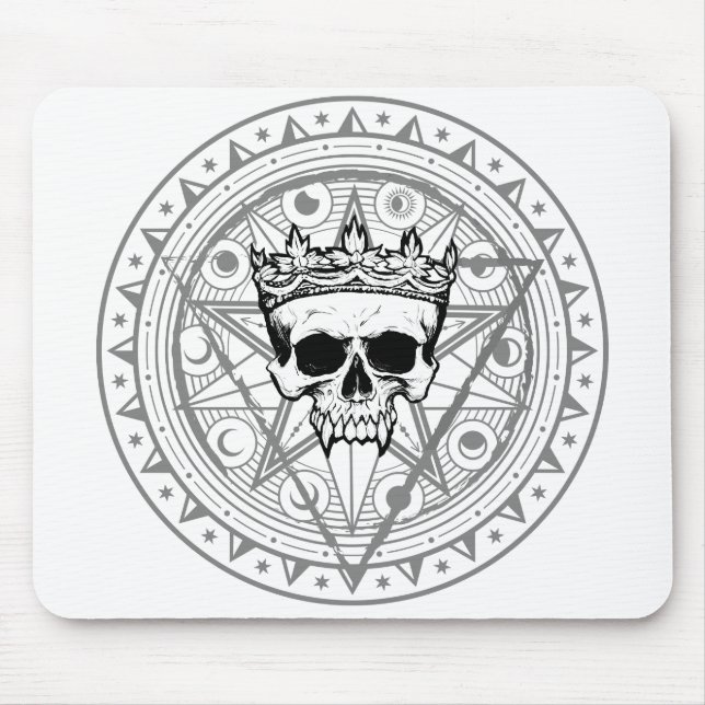 King of the Dead: Dark Royal Vampire Sigil White Mouse Pad (Front)