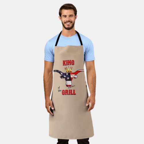 King Of The Gril Longhorn Steer Apron