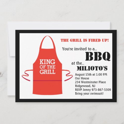 King of the Grill Barbecue Invitation