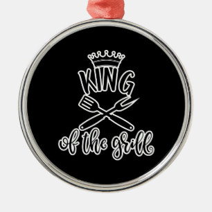 King Of The Grill. Barbecue Party Design Idea Metal Ornament