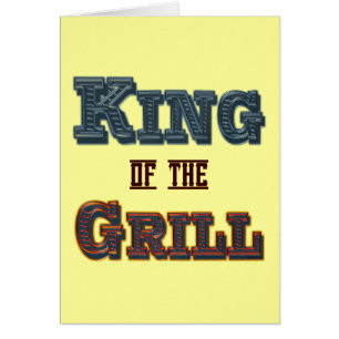 King of the Grill BBQ Cooking Slogan Cards