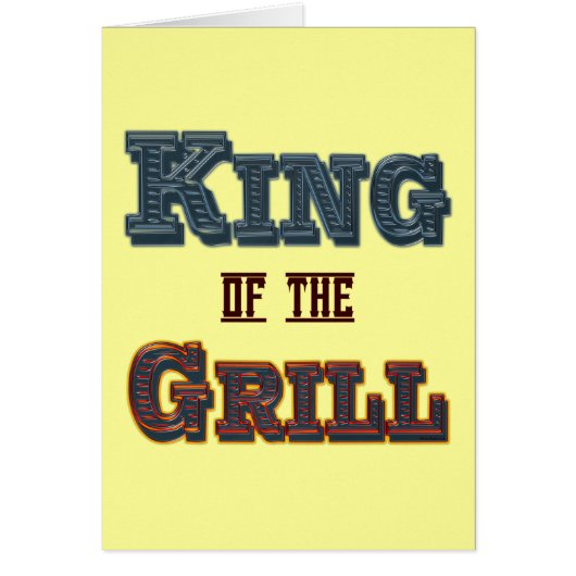 King of the Grill BBQ Cooking Slogan Cards (Front)