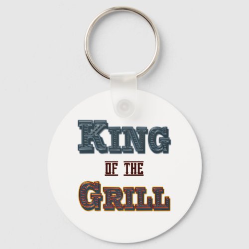 King of the Grill BBQ Cooking Slogan Keychain