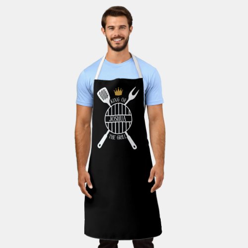 king of the grill BBQ gift for him dad Apron