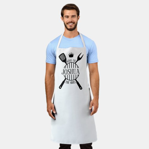 king of the grill BBQ gift for him dad Apron