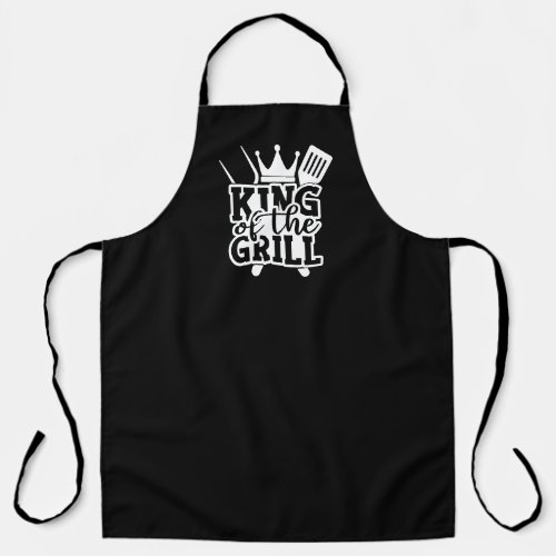 King Of The Grill BBQ Quote Black Apron