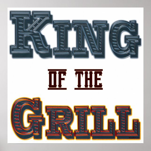 King of the Grill BBQ Saying Print (Front)