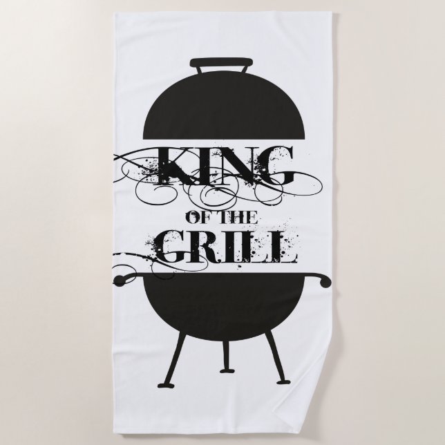 King Of The Grill Beach Towel (Front)