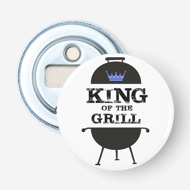 King Of The Grill, Black Blue Crown Bottle Opener (Front)