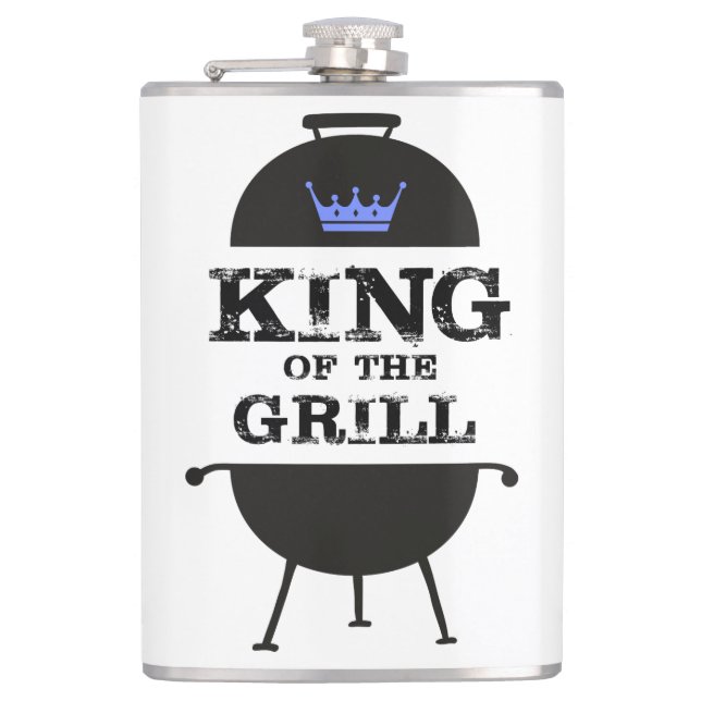 King Of The Grill, Black Blue Crown Flask (Front)