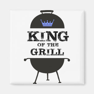 King Of The Grill, Black Blue Crown Magnet