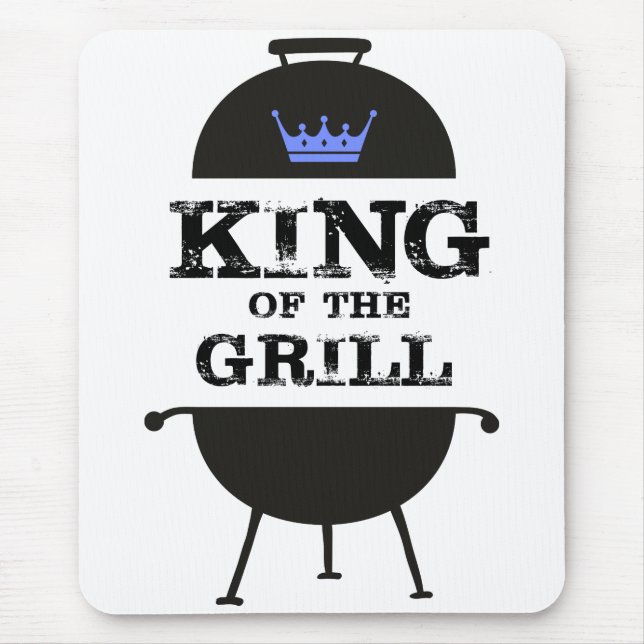 King Of The Grill, Black Blue Crown Mouse Pad (Front)
