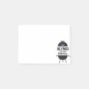 King Of The Grill, Black Blue Crown Post-it Notes