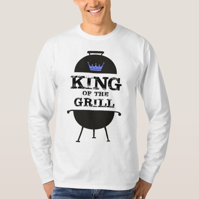 King Of The Grill, Black Blue Crown T-Shirt (Front)
