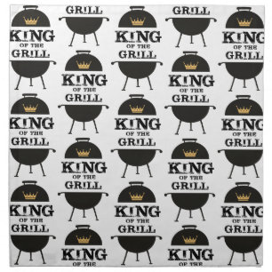 King Of The Grill, Black Gold Crown Cloth Napkin