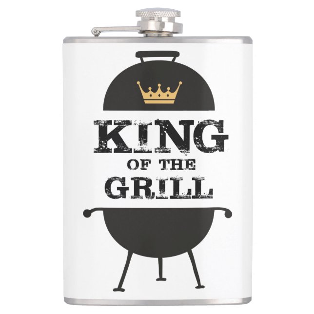 King Of The Grill, Black Gold Crown Flask (Front)