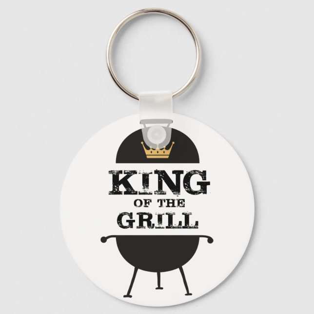 King Of The Grill, Black Gold Crown Keychain (Front)