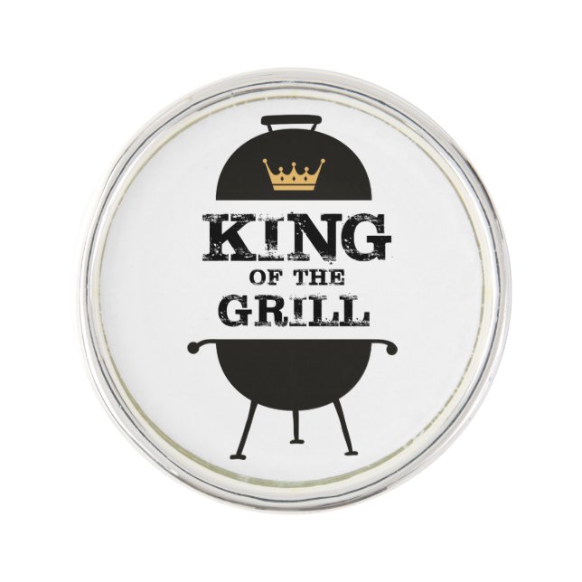 King Of The Grill, Black Gold Crown Lapel Pin (Front)