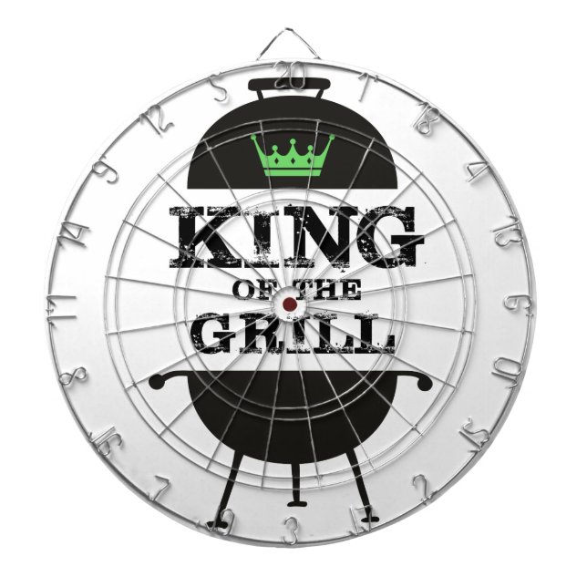 King Of The Grill, Black Green Crown Dart Board (Front)