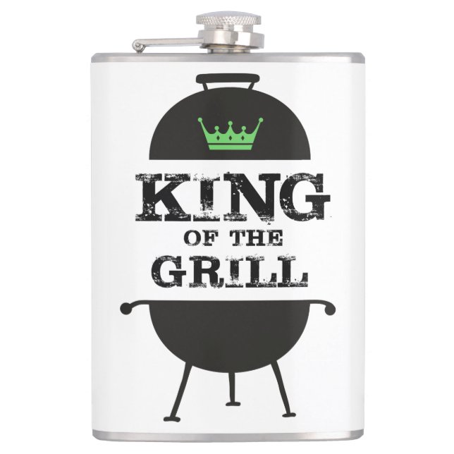 King Of The Grill, Black Green Crown Flask (Front)