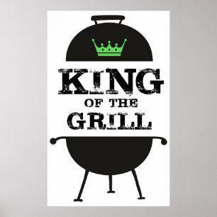 King Of The Grill, Black Green Crown Poster