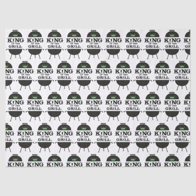 King Of The Grill, Black Green Crown Tissue Paper (Front)