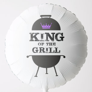 King Of The Grill, Black Purple Crown Balloon