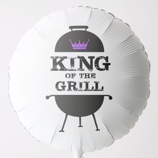 King Of The Grill, Black Purple Crown Balloon (Front)