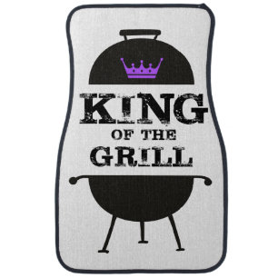 King Of The Grill, Black Purple Crown Car Floor Mat