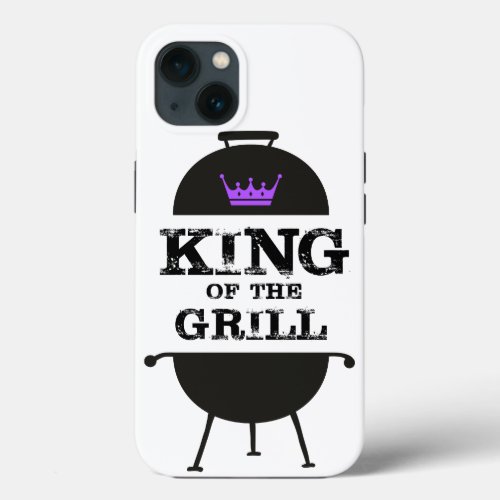 King Of The Grill Black Purple Crown iPhone 13 Case