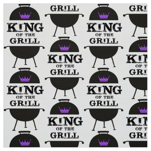 King Of The Grill, Black Purple Crown Fabric