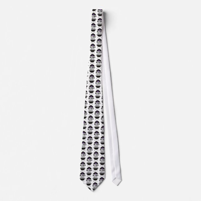 King Of The Grill, Black Purple Crown Neck Tie (Front)
