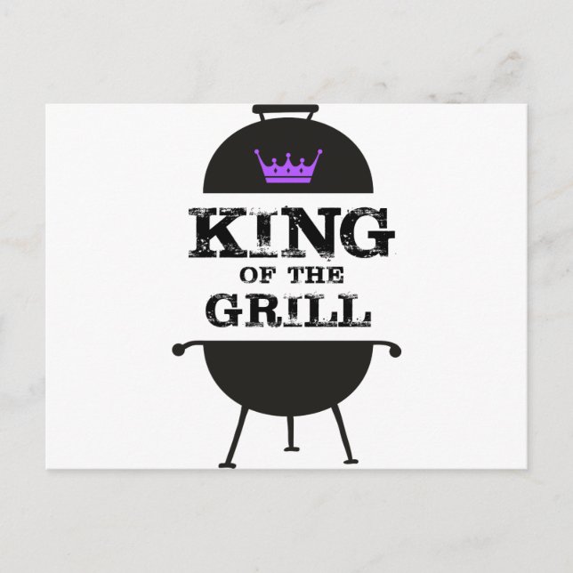 King Of The Grill, Black Purple Crown Postcard (Front)