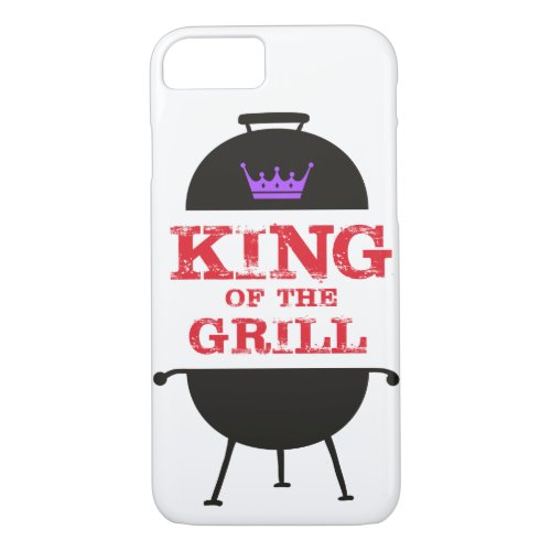 King Of The Grill Black Purple Crown Red iPhone 87 Case